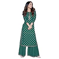 Hina Khan Style Kurta with Palazzo for Girls & Women Festive Party Office Wear Dress
