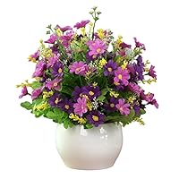 Artificial Flower Daisies Artificial Flowers Fake Colorful Daisy Plant Flowers Arrangements Bouquet for Indoor Planter Home Garden Decoration Home Decor Wedding Party