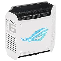 ASUS ROG Rapture GT6 AX10000 Tri-Band Gaming Mesh WiFi System Combinable Router (Tethering as 4G and 5G Router Replacement, WiFi 6, up to 270 m² Coverage, 2.5G Port, 160 MHz Channels) White