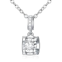 14K 18K Gold Women's Diamond Necklace IGI Certified Round Cut Lab Grown Diamond Necklace Unique Diamond Engagement Necklace Gift for Women (D-E Color, VS1-VS2 Clarity)