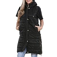 A2Z Ladies Adults Sleeveless Gilet Oversized Hooded Quilted Padded Long Line Vest Jacket Coat Urban Winter Wear