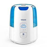 Vicks 1.2 Gal. Filter-Free Humidifier. #1 Brand Recommended by Pediatricians*. Visible cool mist humidifier for Bedrooms, Kids, Baby, Adults. Compatible with Vicks VapoPads and Vicks VapoSteam.
