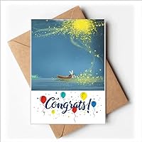 Silent Night Light Boat Fairy Fuying Painting Wedding Cards Congratulations Greeting Envelopes