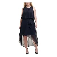 Jessica Howard Womens Plus Belted Tea Length Maxi Dress