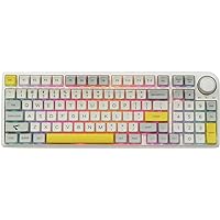 EPOMAKER TH96 96% Hot Swap RGB 2.4Ghz/Bluetooth 5.0/Wired Gasket Mounted Mechanical Keyboard with South-Facing RGB LEDs, 6000mAh Battery, Knob Control for Windows/Mac(Theory MDA, Flamingo)