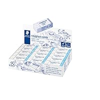 Staedtler Rasolplast Combi White and Blue Dual Duty Eraser, Box of 30, 526 BT30