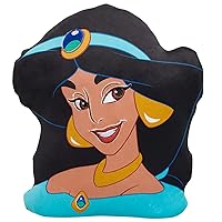 Disney Princess Character Heads 13.5-inch Plush Jasmine, Aladdin, Super Soft Plush, Kids Toys for Ages 3 Up by Just Play