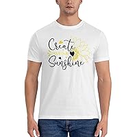 Men's Cotton T-Shirt Tees, Sunflower Art Sunflower Quotes 13 Graphic Fashion Short Sleeve Tee S-6XL