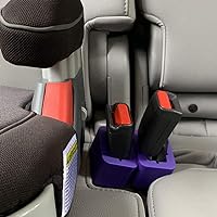 BPA Free Seat Belt Buckle Booster (2-Pack) - Raises Your Buried Seat Belt Receptacles for Easy Access - Easier Buckling - Gift Sticker Set Educates Kids About Safe Road Practices