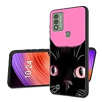 for Wiko Voix Phone Case, Soft TPU, Slim and Stylish Protective Case Cover, Skidproof, Shockproof, Precise Lens Protection for Mobile Phones, Black Cat Design