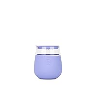 W&P Porter Portable Wine Cocktail Glass with Protective Silicone Sleeve, Lavender 15oz, Wine Tumbler with Slide-Lock Lid, Dishwasher Safe