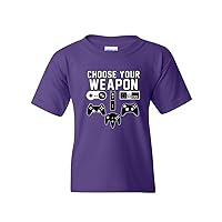 Choose Your Weapon Gaming Console Gamer Funny DT Youth Kids T-Shirt Tee