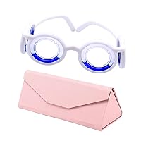Car Sickness Glasses - Motion Sickness Relief for Kids and Adults, Anti-Nausea Goggles for a Comfortable Journey, White Frame Pink Case