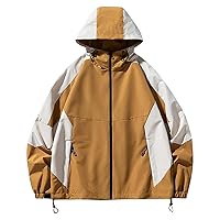 Men's Waterproof Rain Jacket Soft Shell Coat For Hiking Travel Hooded Windbreaker Big And Tall Lightweight Jackets