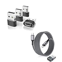 Elebase 4 Pack USB to USB C Adapter and USB Type C to C 100W Cable 10FT with USB Adapter for Apple Watch Ultra iWatch 8 7,iPhone 15 14 13 12 Pro Max Plus,Airpods,iPad 9 10 Air 5 Mini 6,Car