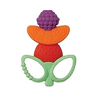 Lil' Nibbles Textured Silicone Teether -Sensory Exploration and Teething Relief with Easy to Hold Handles, Multicolor Fruit Kabob