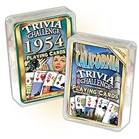 Flickback 1954 Trivia Playing Cards & California Playing Trivia Cards Birthday Combo