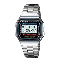 Casio A168WA-1 Standard Digital Men's Watch, Bracelet Type