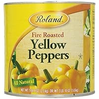 Roland Foods Fire Roasted Yellow Peppers, Whole Peppers, Specialty Imported Food, 5 Lb 8 Oz Can
