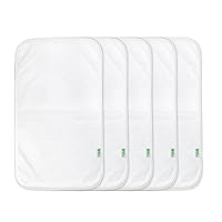 green sprouts Stay-Dry Burp Pads (5 Count) | Ultimate protection from drools & spit ups | Waterproof protection, Soft & absorbent terry, Machine washable , White 17