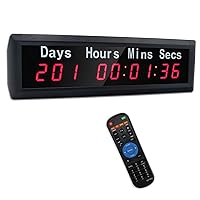 LED Christmas Countdown Clock, Upgraded Automatic Calculation Day Countdown/Count Up Timer,999 Days Countdown Calendar for Retirement Vacation Exam Wedding Lab Project Meeting(RED)