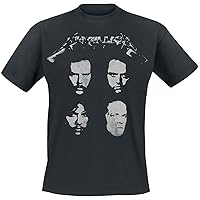 Metallica T Shirt 4 Faces Band Logo Official Mens Black