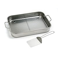 Norpro 12 by 16 Inch Stainless Steel Roast Lasagna Pan, 16 IN, Gray