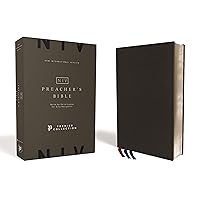 NIV, Preacher's Bible, Verse-by-Verse Format, Premium Goatskin Leather, Black, Premier Collection, Line Matched, Black Letter, Art Gilded Edges, Comfort Print