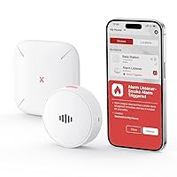 X-Sense Wi-Fi Alarm Listener Kit with Voice Location, Cost-Free Real-Time Notifications, Works with All Smoke Detectors and Carbon Monoxide Detectors, 1 Listener & 1 Base Station, Model SAL101