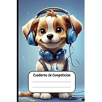 Cuaderno de Competición: Cachorro lindo, con rayas anchas, 6 x 9, 100 páginas para adolescentes, niñas, niños y adultos (Cuaderno de Composición de Perros) (Spanish Edition)