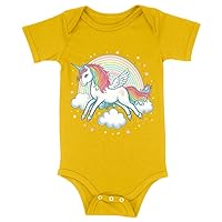 Unicorn Design Baby Jersey Onesie - Cute Rainbow Baby Onesie - Graphic Baby One-Piece