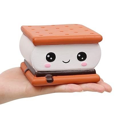 Anboor Squishies Smore Slow Rising Squishy Toy for Kids Soft Cookies Sandwich Scented Stress Relief Realistic Food Cute Squeeze Squish Toy