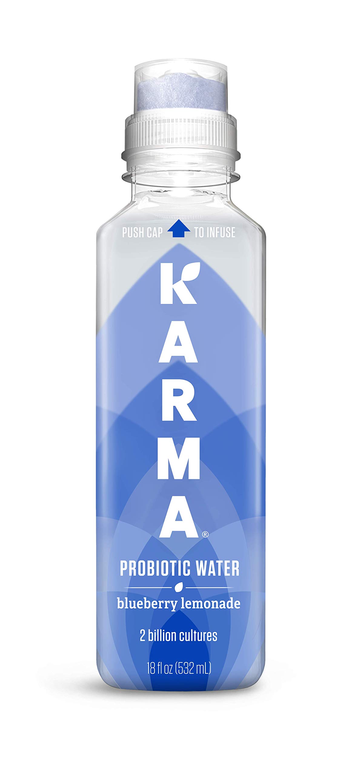 Karma Wellness Flavored Probiotic Water, Blueberry Lemonade, Immunity and Digestive Health Support, Low Calorie, 2 Billion Active Cultures, 18 Fl O...