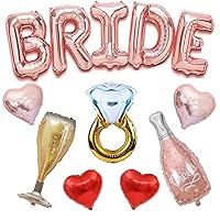 Huge Rose Gold Bride Balloons Set， Diamond Ring Balloon, Silver Bachelorette Party Decorations Bride Balloons Bachelorette Bachelorette Balloons,Bridal Shower Balloon, Bride Decorations