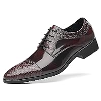 Men's Casual Dress Shoes Cap Printed Classic Brogue Oxfords Formal Shoes