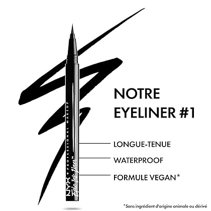 NYX PROFESSIONAL MAKEUP Epic Ink Liner, Waterproof Liquid Eyeliner - Black, Vegan Formula