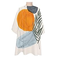 Modern Abstract Leaves Barber Cape - Salon Hair Cutting Cape for Women,Men,Kids,Adults,Boho Middle Century Art Haircut Cape with Adjustable Elastic Neckline Hairdressing Stylist Cape Gown Accessories