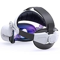 YOGES Head Strap Compatible with Oculus Quest 2, Comfortable Skin-Friendly PU Surface, Adjustable & Lightweight Elite Strap Accessories, Enhanced Support in VR Headset