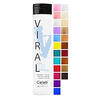 Viral Colorwash, Professional Semi-Permanent Hair Color Depositing Shampoo, Pastel Baby Blue