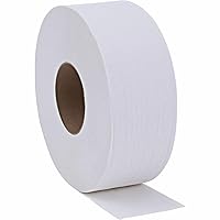 Genuine Joe 2565012 Jumbo Bath Tissue Roll, 2-Ply, 650-Ft , 12/CT, White