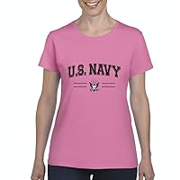 US Navy Proud Mom People Fashion Clothing Women's T-Shirt Tee Clothes XX-Large Azalea Pink