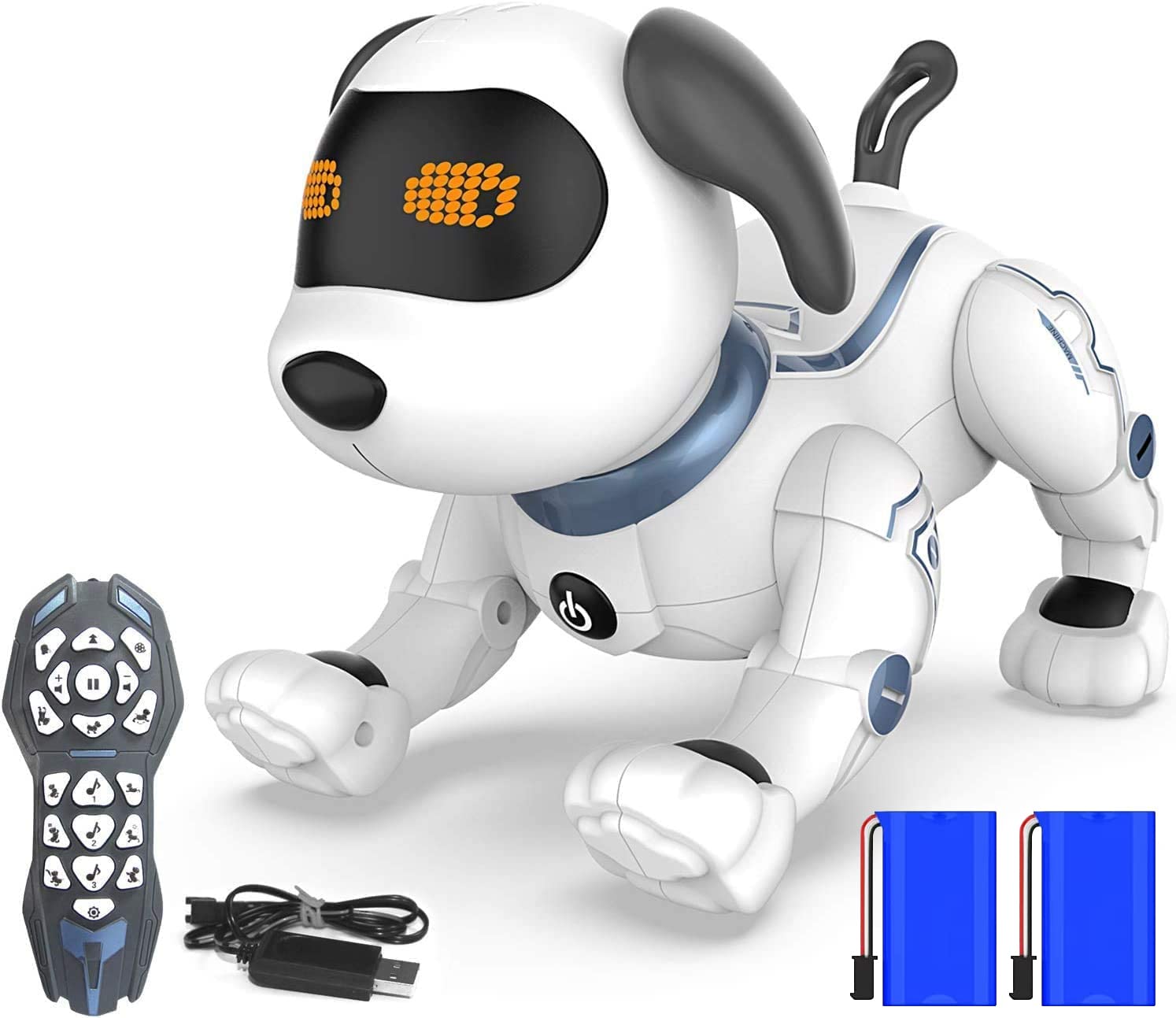 HBUDS Robot Dog Toys for Kids, Remote Control Stunt Programmable Robot Puppy Toy Dog Interactive with Commands Sing, Dance, Bark, Walk Electronic Pet Dog for Boys Girls Gifts (Remote Control)
