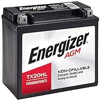 Energizer TX20HL AGM Motorcycle and Atv 12V Battery, 310 Cold Cranking Amps and 18 Ahr. Replaces: YTX20L-BS and others