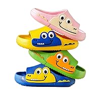 Kids Dinosaur Slide Sandals Non-Slip Soft Summer Beach Water Shoes Shower Pool Home Slippers for Boys Girls (Blue, big_kid, numeric_1, numeric_range, us_footwear_size_system, numeric_1_point_5, medium)