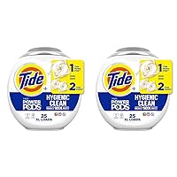 Tide Hygienic Clean Heavy Duty 10x Free Power PODS Laundry Detergent, 25 count, Unscented, For Visible and Invisible Dirt (Pack of 2)