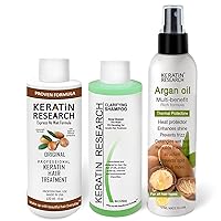 Complex Brazilian Keratin Hair Blowout Treatment Professional Results Straighten and Smooths Hair with Thermal Protection Spray Queratina Keratina (4oz+4oz+4oz)