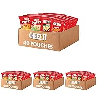 Cheez-It Cheese Crackers, Baked Snack Crackers, Lunch Snacks, Variety Pack (40 Pouches) (Pack of 4)
