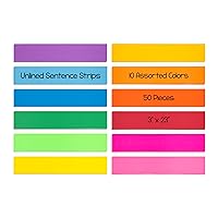 Hygloss Products Bright Sentence Strips - Great for Arts and Crafts, Decorations, Classroom Activities - Cardstock - Unlined Thin Strip - 10 Assorted Colors - 3