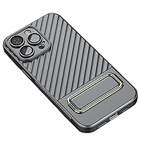 Magnetic Case for iPhone 15 Pro Max/15 Pro/15 Plus/15, Metal Kickstand Cover Support Wireless Charging Lens Full Coverage Anti-Fall Protection Shell,Grey,15 Pro Max 6.7''