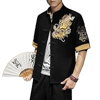 Men's Chinese-Style Youth T-Shirt for Summer, Retro Casual T-Shirt